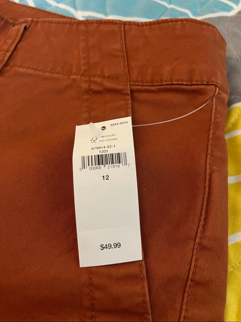 NWT Gap Girlfriend Khakis in a burnt orange Sz 12 - Picture 5 of 14